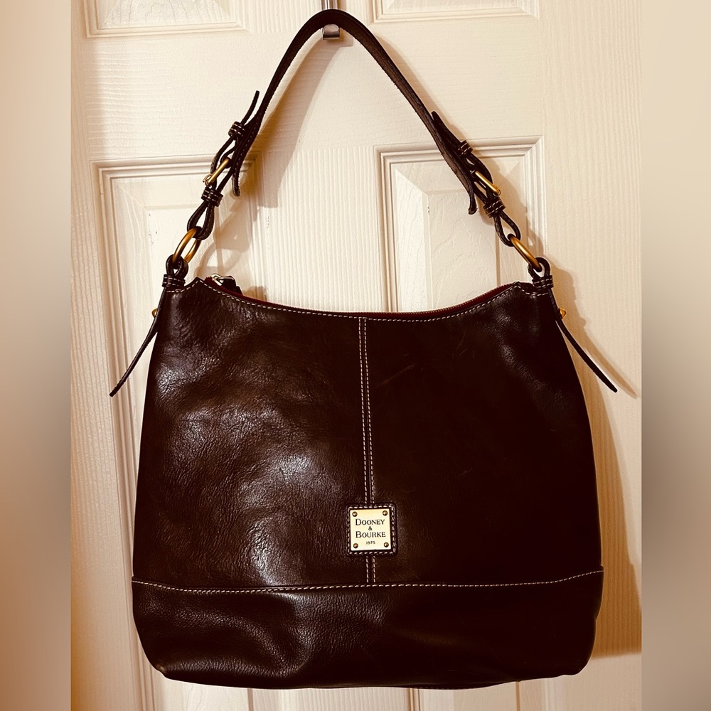 Dooney & Bourke Dark Brown Leather Hobo Bag